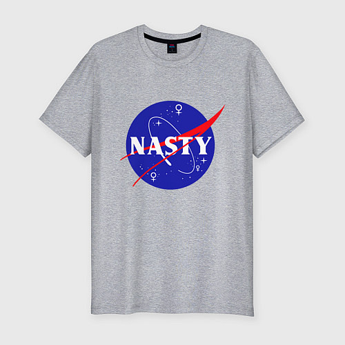 Мужская slim-футболка Nasty NASA / Меланж – фото 1