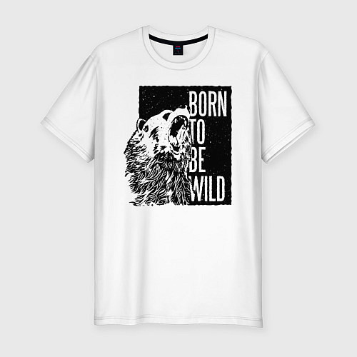 Мужская slim-футболка Born to be Wild / Белый – фото 1