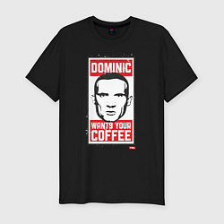 Футболка slim-fit Dominic wants your coffee, цвет: черный