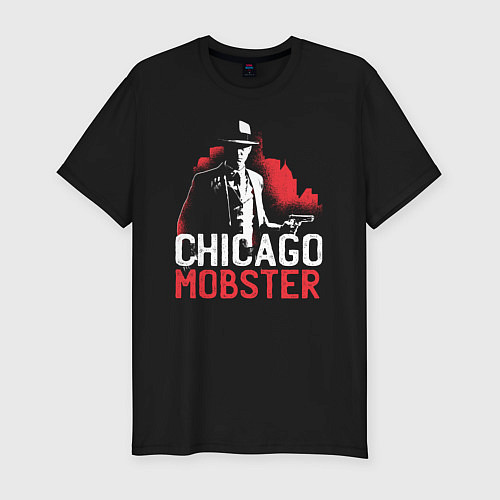 Мужская slim-футболка Chicago Mobster / Черный – фото 1