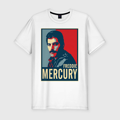 Мужская slim-футболка Freddie Mercury / Белый – фото 1