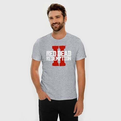 Мужская slim-футболка RDR II / Меланж – фото 3