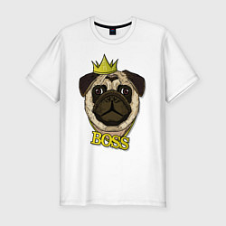 Футболка slim-fit Mops BOSS, цвет: белый