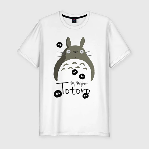Мужская slim-футболка My Neighbor Totoro / Белый – фото 1