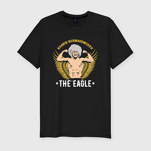 Мужская slim-футболка Khabib: The Eagle / Черный – фото 1