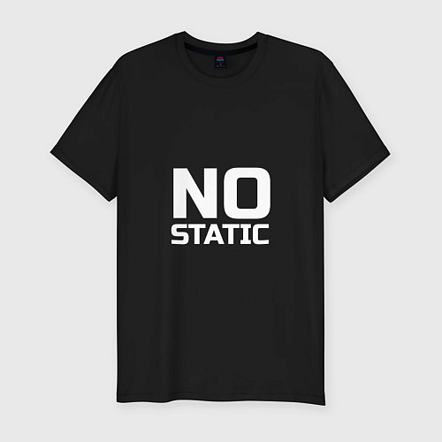 Мужская slim-футболка No Static / Черный – фото 1