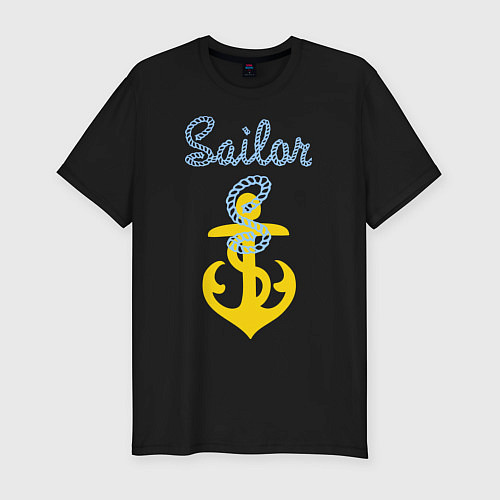 Мужская slim-футболка Sailor / Черный – фото 1