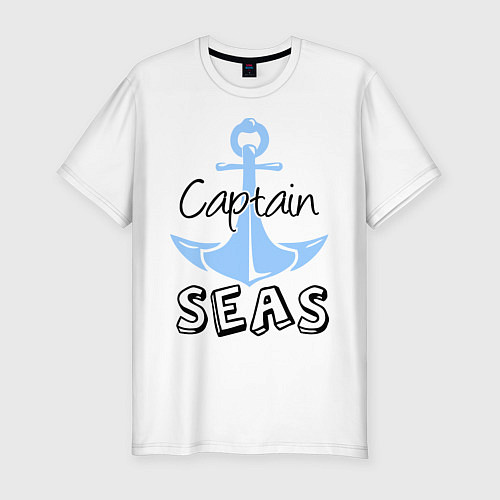 Мужская slim-футболка Captain seas / Белый – фото 1