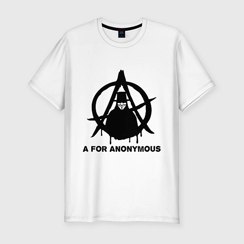 Мужская slim-футболка A for Anonymous / Белый – фото 1