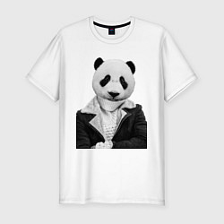 Мужская slim-футболка Панда в свитере
