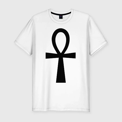 Мужская slim-футболка Анк / Белый – фото 1