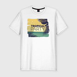 Мужская slim-футболка Тропическое лето