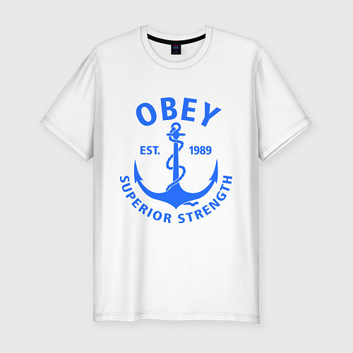 Мужская slim-футболка OBEY: Suprerior Strength / Белый – фото 1