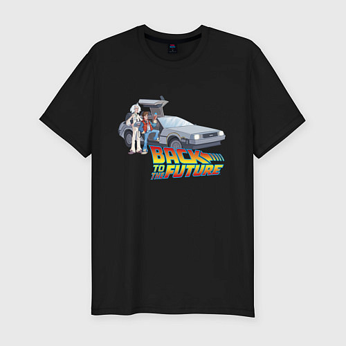 Мужская slim-футболка Back to the future / Черный – фото 1