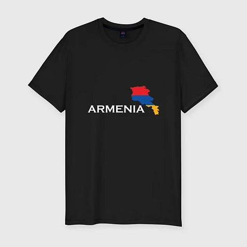 Мужская slim-футболка Армения / Черный – фото 1