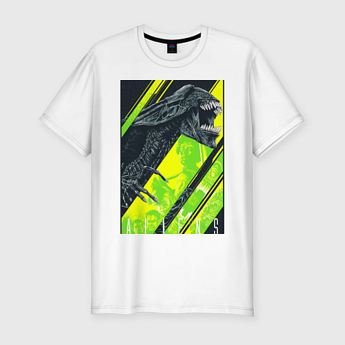 Мужская slim-футболка Чужой alien / Белый – фото 1