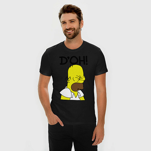 Мужская slim-футболка Doh! / Черный – фото 3