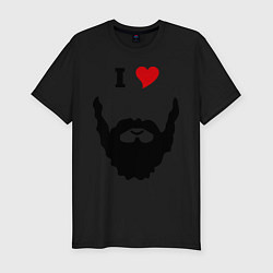Мужская slim-футболка Люблю бороду