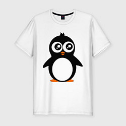 Мужская slim-футболка Милый пингвин
