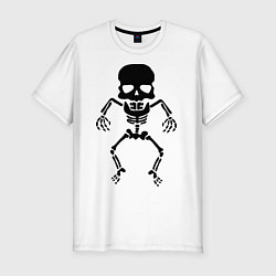 Мужская slim-футболка Маленький скелет