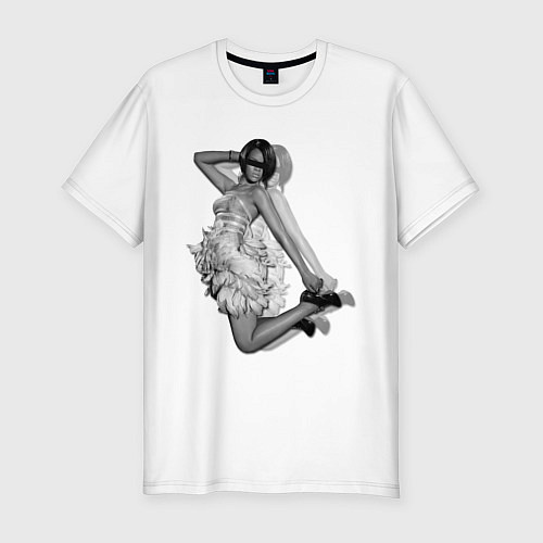 Мужская slim-футболка Риана / Белый – фото 1