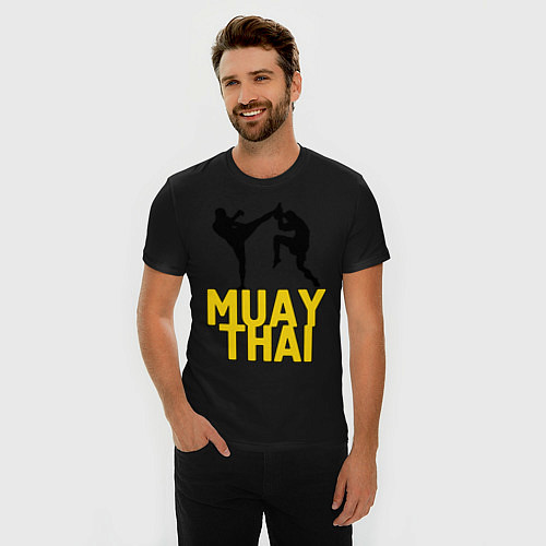 Мужская slim-футболка Muay Thai / Черный – фото 3