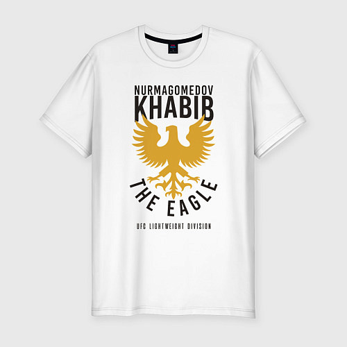 Мужская slim-футболка Khabib: The Eagle / Белый – фото 1