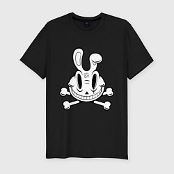 Мужская slim-футболка Кролик-пират