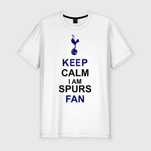 Мужская slim-футболка Keep Calm & Spurs fan / Белый – фото 1