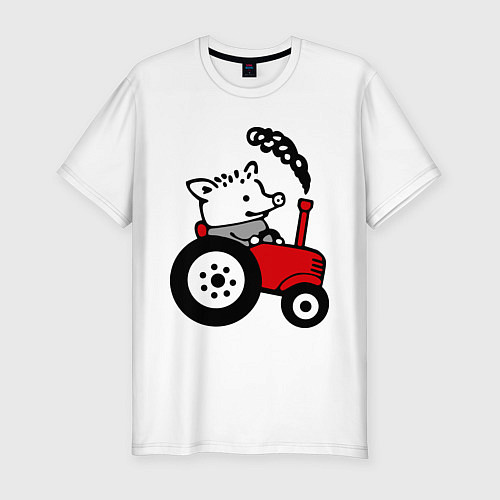 Мужская slim-футболка Поросенок Петр / Белый – фото 1