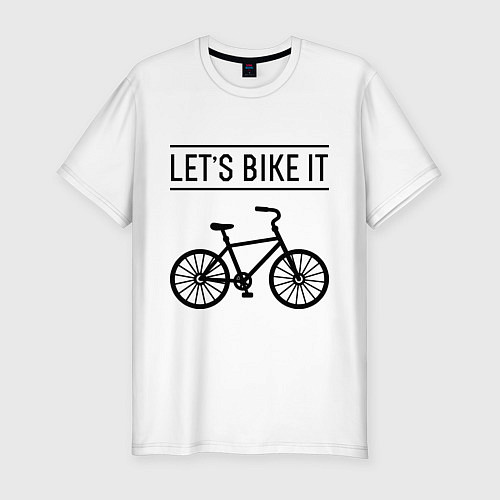 Мужская slim-футболка Lets bike it / Белый – фото 1