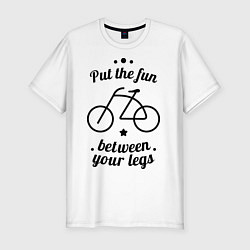 Мужская slim-футболка Put the fun between your legs