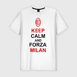 Футболка slim-fit Keep Calm & Forza Milan, цвет: белый