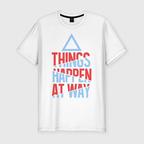 Мужская slim-футболка Things Happen at Way / Белый – фото 1