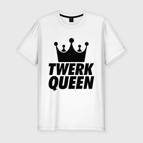 Мужская slim-футболка Twerk Queen / Белый – фото 1