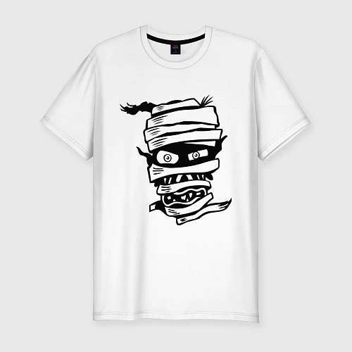 Мужская slim-футболка Мумия / Белый – фото 1