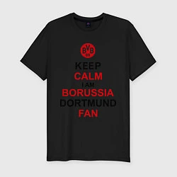 Мужская slim-футболка Keep Calm & Borussia Dortmund fan