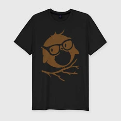 Мужская slim-футболка Совёнок в очках
