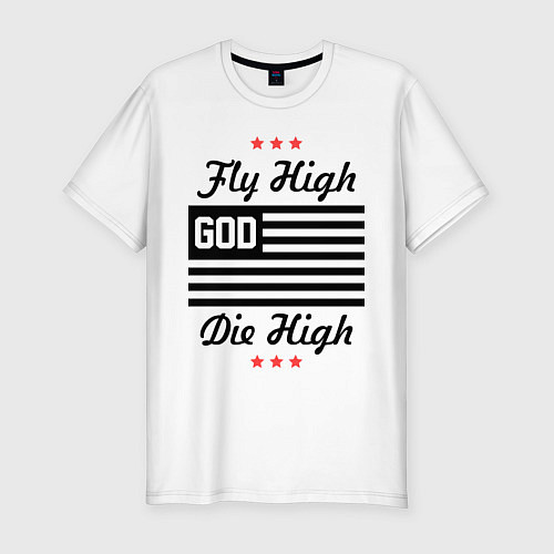 Мужская slim-футболка Fly High / Белый – фото 1