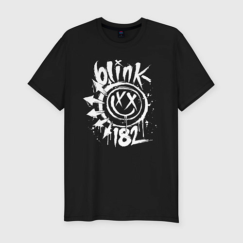Мужская slim-футболка Blink-182: Smile / Черный – фото 1