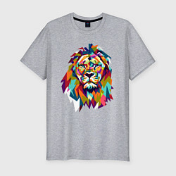 Футболка slim-fit Lion Art, цвет: меланж