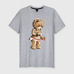 Футболка slim-fit Nasty Bear, цвет: меланж