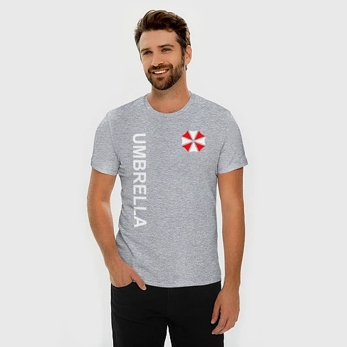 Мужская slim-футболка UMBRELLA CORP / Меланж – фото 3