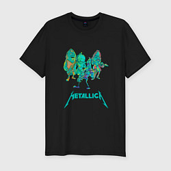 Мужская slim-футболка Metallica: Green Neon