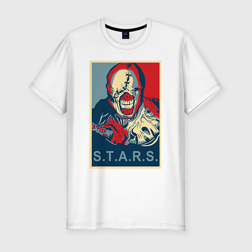 Мужская slim-футболка STARS / Белый – фото 1