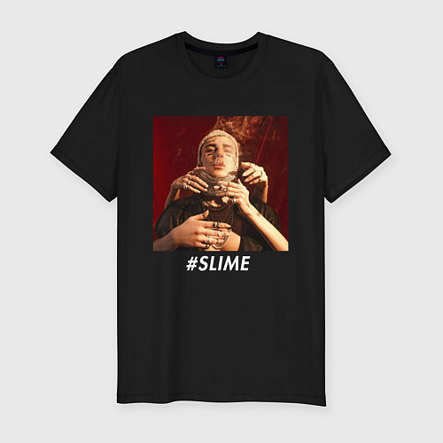 Мужская slim-футболка FACE SLIME / Черный – фото 1