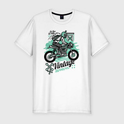 Футболка slim-fit Vintage Moto, цвет: белый