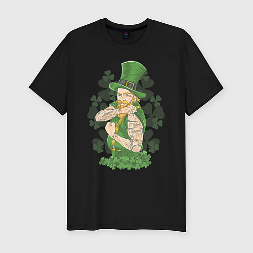 Мужская slim-футболка St. Patrick's Day: Tatoo / Черный – фото 1