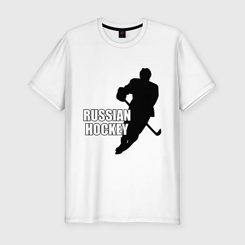 Мужская slim-футболка Russian Red Hockey / Белый – фото 1