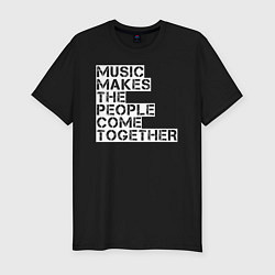Футболка slim-fit Music, цвет: черный
